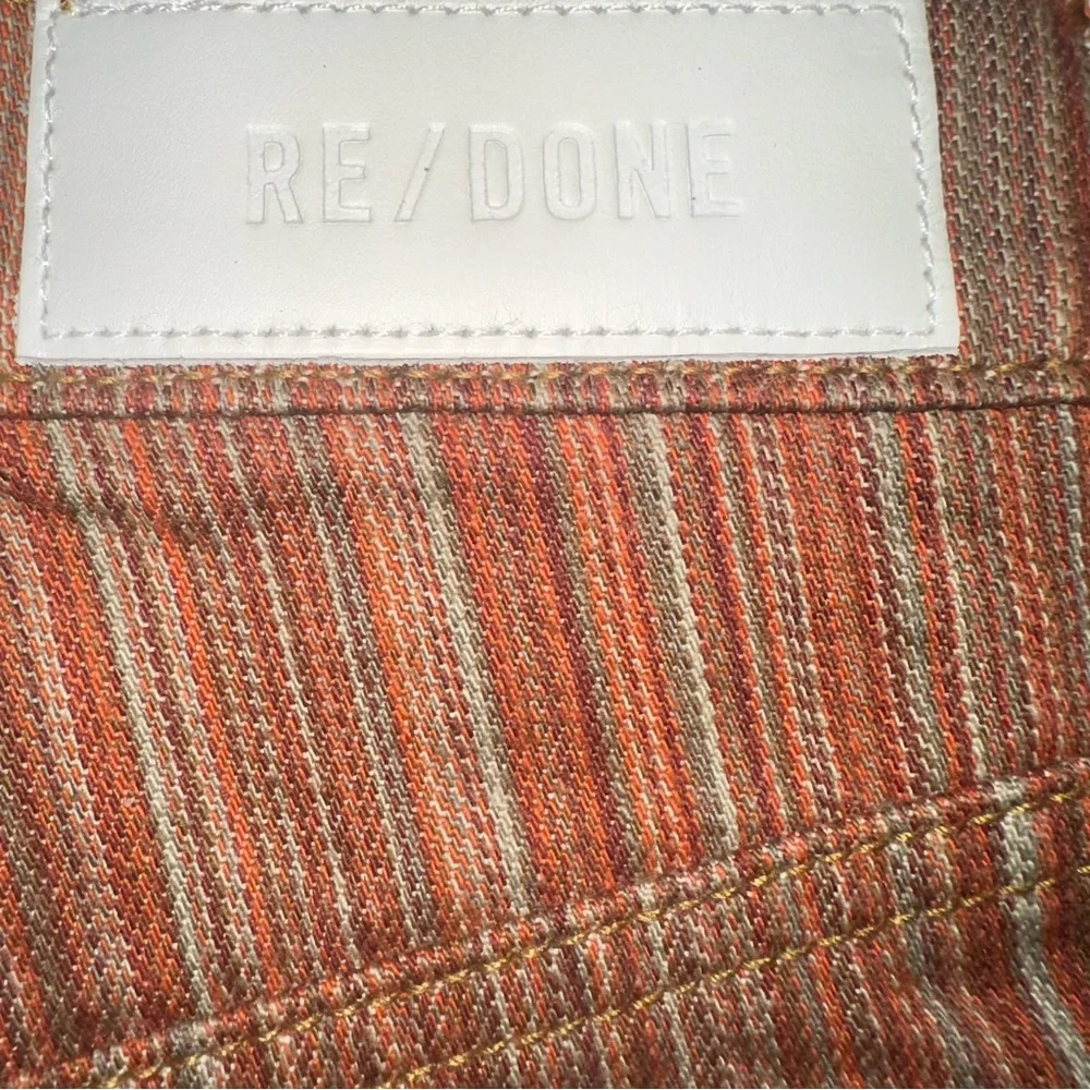 Re/done 70’s Bootcut High Rise Denim Stripe 26(27X32) Rust Tan Button‎ Fly Retro - Picture 3 of 7